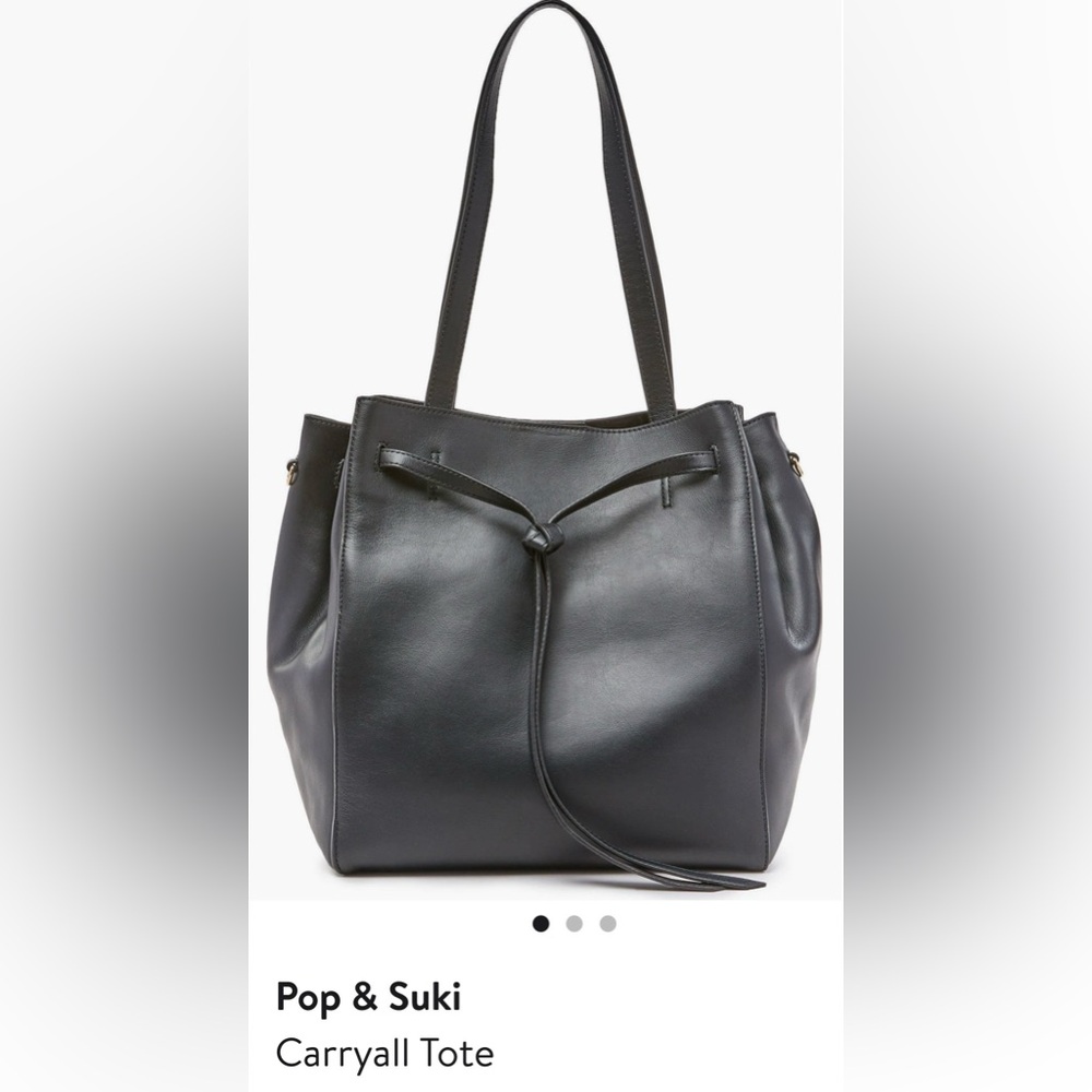 EUC: Pop & Suki Leather Tote Bag in Navy - no longer available